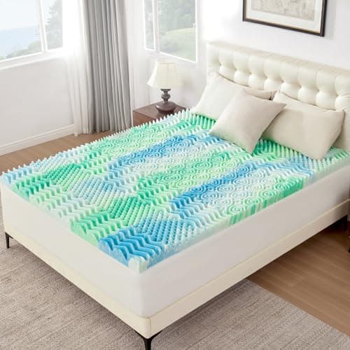 SOOSLEEPY 2 Inch 7-Zone Twin Memory Foam Mattress Topper Egg Crate Cooling Gel Infused Mattress Pad Bed Topper for Pressure Relief and Back Pain Soft & Breathable, CertiPUR-US Certified 9