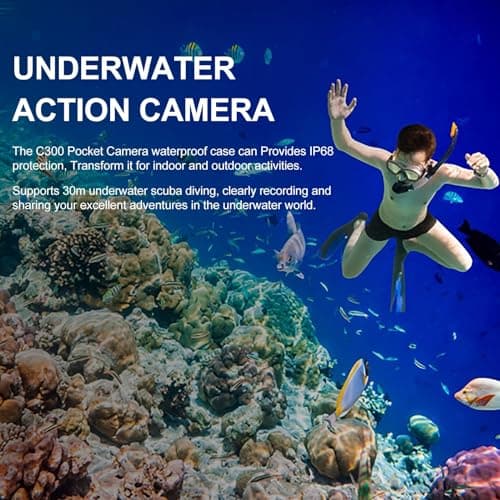 SJCAM C300 Pocket Camera 4K, 3800mAh Battery 6-Axis Stabilizer Action Camera, Dual-Touch Screen Body Camera, Waterproof, Suitable for Vlogging and Live Streaming, with Helmet Mount Kits, Black 5