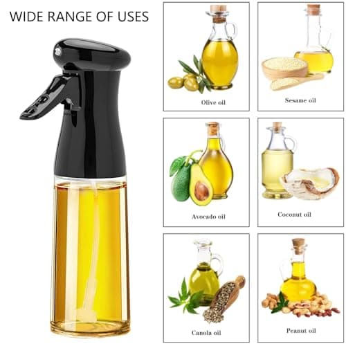 Honbuty Olive Oil Sprayer for Cooking, 200ml Glass Oil Dispenser Bottle Spray Mister, Refillable Food Grade Oil Vinegar Spritzer Sprayer Bottles for Kitchen, Air Fryer, Salad, Baking 6