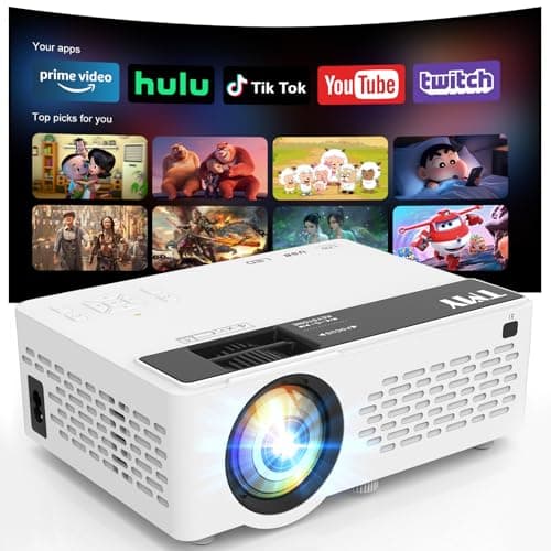 TMY Mini Movie Projector with WiFi and Bluetooth, Compatible with Netflix/Prime Video/YouTube, 1080P Full HD Portable Projector, for Smartphone/TV Stick/HDMI/USB, indoor & outdoor use, Camping, Gaming