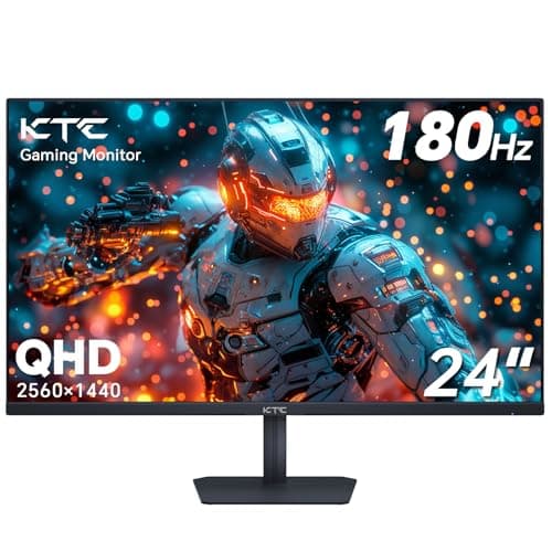 KTC 24" Gaming Monitor 180Hz 144hz Monitor QHD(2560x1440p) l Up to 1MS | Fast IPS Monitor |122% SRGB | 2X DP & 2X HDM| Tilt Xbox PS5 Switch|100×100mm VESA Compatible
