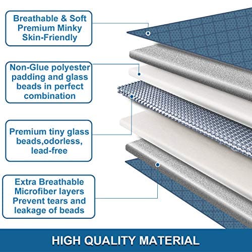 Huloo Sleep Weighted Blanket Queen 20lbs for Adult(60"×80",Navy Blue) Breathable Soft Minky Weighted Throw Blanket for All Season,Heavy Blanket with Premium Glass Beads 6