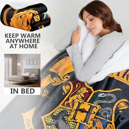 Get Trend Harry Potter Gifts Heated Blanket Electric, Twin Size Luxurious Fleece Weighted Blanket, Fast Heating with 9 Heat Settings & Auto Shut-Off, 65x90in (Black Harry Potter, Twin US) 5