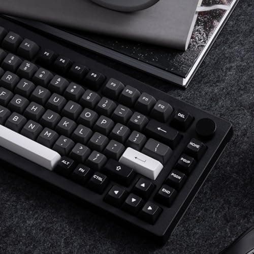 Akko 5075B Plus Silent Mechanical Keyboard 75% Percent RGB Hot-swappable Creamy Keyboard with Knob, Black & Silver Theme with PBT Double Shot ASA Profile Keycaps Fairy Switch 6