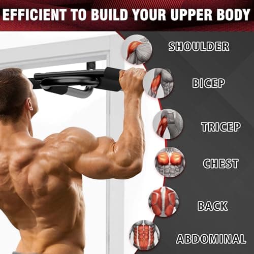 Pull Up Bar for Doorway - Multi-Grip Chin Up Bar Heavy Duty Pull Up Bar - Strength Training Pull-up Bars for Versatile Workout - Portable Pullup Bars with All Accessories 6