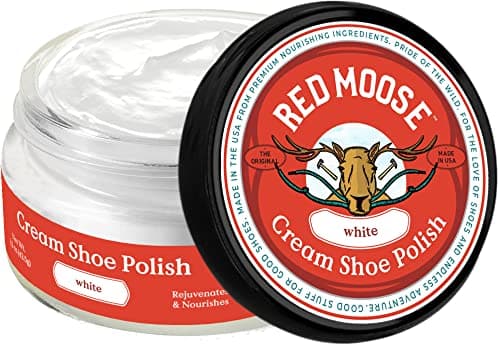 RED MOOSE Premium White Boot and Shoe Cream Polish - Shoe Polish Made in the USA