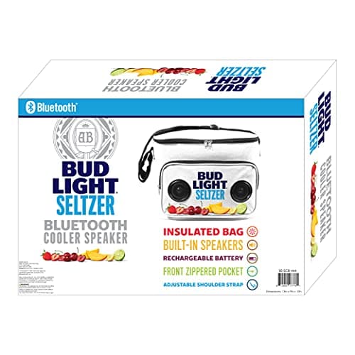 Bud Light Seltzer Soft Cooler Bag with Built-in Rechargeable Wireless Bluetooth Speakers Foldable and Portable Durable and Material Compatible for Smartphones, Tablets & MP3 Players… 6