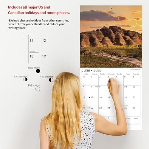 2026 Wall Calendar,Calendar 2026, November 2025 - December 2026, Wall Calendar National Parks, 12" x 24" Opened,Full Page Months Thick & Sturdy Paper for Calendar Organizing & Planning 5