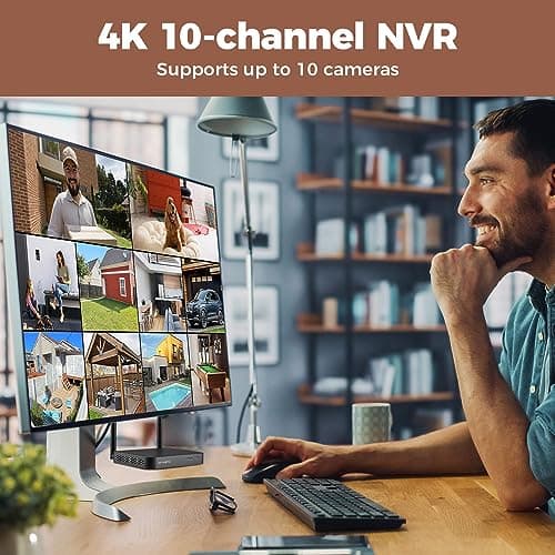 XMARTO 3-Combo Light Bulb Wireless Security Camera with Recorder and Storage, Dual-Lens 10X Zoom, AI Auto Tracking Pan/Tilt/Zoom, 24/7 Auto-Following Surveillance, E27 Socket (4K 10CH 3-Camera Set) 8