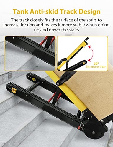 Electric Stair Climbing Hand Trucks Dolly Cart for Moving 441lb Capacity Heavy Duty Folding Stair Climber Cart Hand Trolley with 6 Wheels Motor Battery Powered for Furniture Family Logistics Warehouse 5