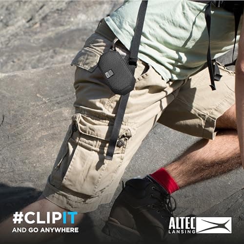 Altec Lansing Mini H2O - Waterproof Bluetooth Speaker, IP67 Certified & Floats in Water, Compact & Portable Speaker for Hiking, Camping, Pool, and Beach,Black 6