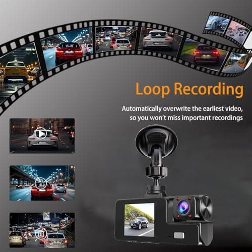 1080P Dual Dash Camera for Car Front and Inside Dashcam Car Security Video Recorder,170°Wide Angle Vehicle Cam,WDR,G-Sensor,2’’ IPS Screen,Loop Recording,Night Vision (Dual Dash Cam Without Card) 5