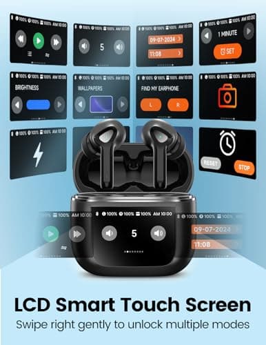 TWOSKY Wireless Earbuds Bluetooth 5.3 Headphones 50H Playtime Deep Bass Stereo Ear Buds with Mic IPX7 Waterproof Comfort Lightweight in Ear Earphones for Pad Android/iOS Phones Gifts for Women Men 5