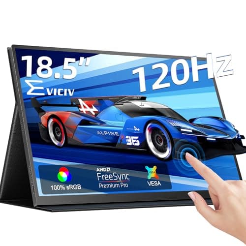 EVICIV 18.5” Portable Monitor Touchscreen | 120Hz 1ms Gaming Monitor | 400Nits | 1080P FHD IPS | 125% sRGB | VESA & Smart Case | USB-C & HDMI | Large Travel Screen for Laptop, Computer, Game Consoles