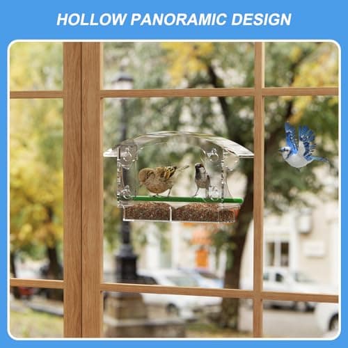 AIKS Window Bird Feeder with 4 Extra Strong Suction Cups, Large Outdoor Bird House for Cardinals Bluebird Chickadees etc 6
