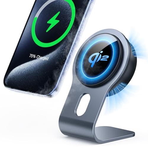 NEWQ Qi2 15W Charger Stand, (Cool Down 70°F) Semiconductor Cooling Wireless Charging Station with Fan and 30W Cable, for iPhone 16/16 Plus/16 Pro/16 Pro Max/15/14/13/12 Series(No AC Adapter)