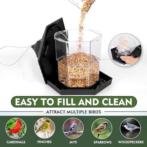 Gbekery Bird Feeders for Outdoors Hanging,Retractable Foldable Design Wild Bird Seed Feeders for Outside, 1 Pack 6