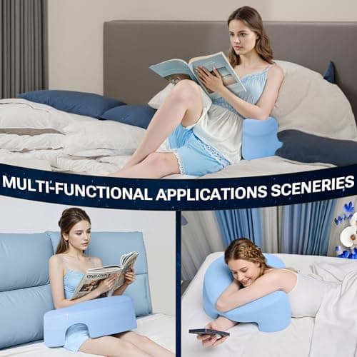 TMVAP Side Sleeper Pillow for Adults, Ergonomic Memory Foam Pillow with Arm Hole for Neck and Shoulder Pain, Shoulder Pillow for Side Sleepers, Blue 6