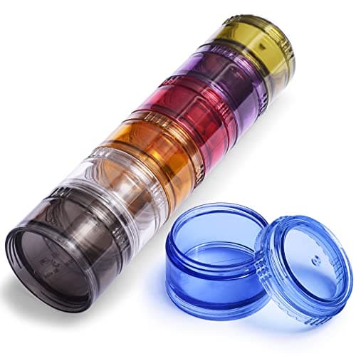 Molirex Cylindrical Pocket Pharmacy Moisture-Proof Travel Pill Organizer Free Combination of Seven Colors Pill Box 7 Day