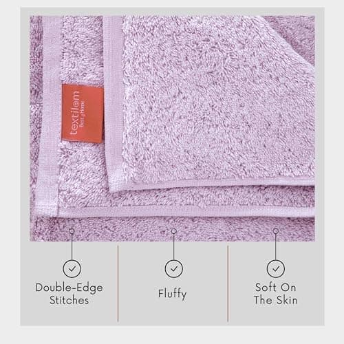 TEXTILOM 100% Turkish Cotton Oversized Luxury Bath Sheets, Jumbo & Extra Large Bath Towels Sheet for Bathroom and Shower with Maximum Softness & Absorbent (40 x 80 inches)- Lilac 5