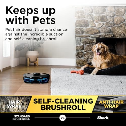 Shark Matrix Plus 2in1 Robot Vacuum & Mop with Sonic Mopping, Matrix Clean, Home Mapping, HEPA Bagless Self Empty Base, CleanEdge, for Pet Hair, WiFi, Compatible with Alexa, Black/Gold (AV2613WA) 5