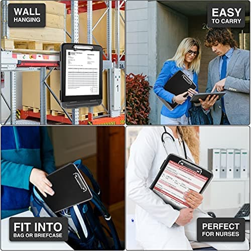 Sooez Clipboard with Storage, Clip Board 8.5 x 11 with Pen Holder, Plastic Organization Case Box for Letter Legal A4 Size Paper, Low Profile Clip, Nurses Teachers Must Haves, School & Office Supplies 8