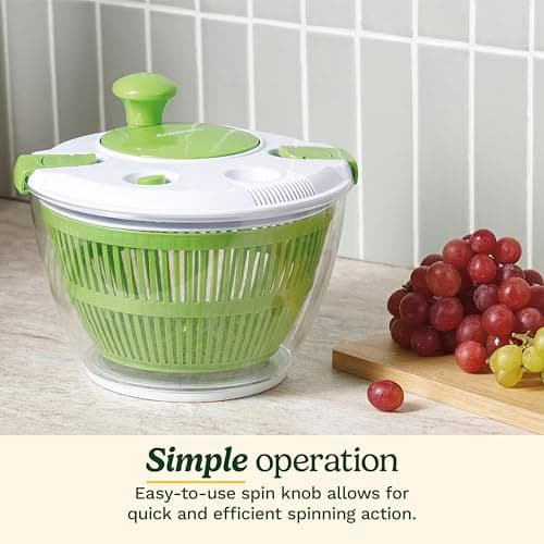 Cuisinart Large Spin Stop Salad Spinner- Wash, Spin & Dry Salad Greens, Fruits & Vegetables, 5qt, CTG-00-SAS1 5