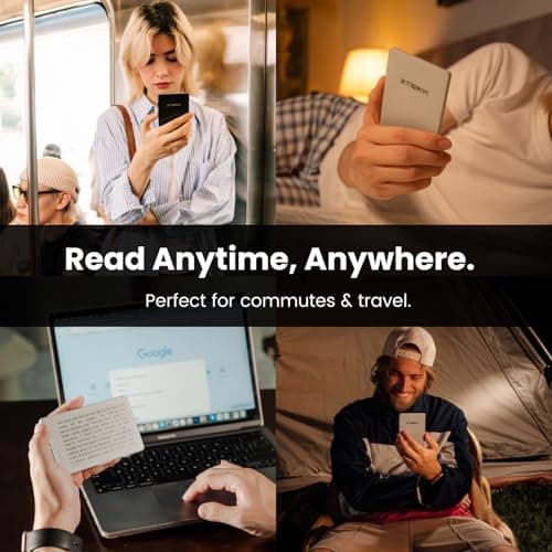 XTEINK X4 E-Book Reader, 4.3" Portable Pocket E-Ink eReader with Physical Page-Turn Buttons, Ultra-Thin 0.23 inch&2.72 oz, Magnetic-Ready Design, Distraction-Free Reading, 16GB Storage, Space Black 9