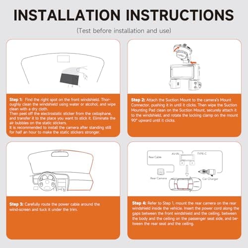 Dash Cam 360°, 4 Channel Camera for Cars Front and Rear Inside, 2K FHD Mini Dashcam, 5G WiFi, GPS, Free 64G Card, Voice Control, WDR, HDR, Night Vision, 24/7 Parking Mode(Upgraded Version V7PLUS) 9