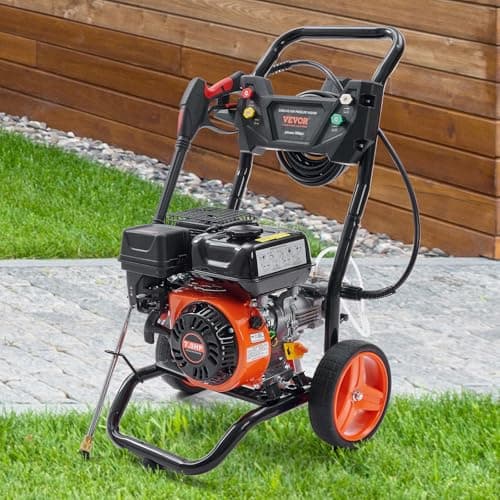 VEVOR Gas Powered Pressure Washer 3400 PSI 2.6 GPM, with Spray Gun and Extension Wand, 5 Quick Connect Nozzles, Copper Pump 8