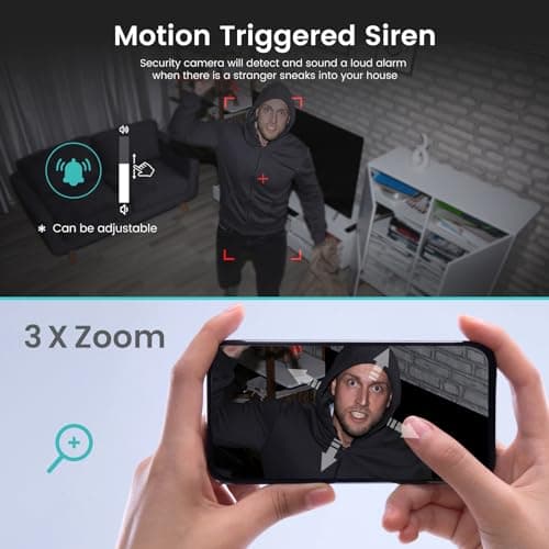 litokam Indoor Cameras for Home Security with Night Vision, Pet Camera with Phone App, WiFi Home Security Camara, Baby Monitor Work with Alexa, Motion Detection, 2 Pack, 2K 7