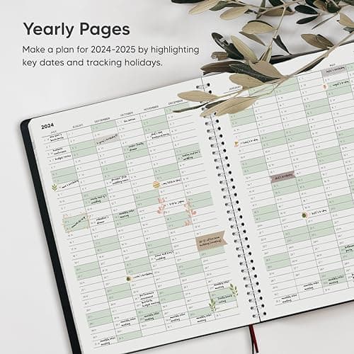 Academic Planner 2024-2025 - Hourly 2024-2025 Planner Weekly and Monthly - Appointment Book with Flexible Cover, Twin-Wire Binding - Simple Design for Productivity, June 2024 - July 2025. 8.5 x 11 4