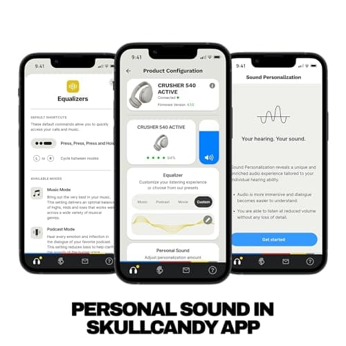 Skullcandy Crusher 540 Active Wireless Bluetooth Headphones with Multi-Sensory Bass, Noise Isolating Over-Ear Fit, Sweat and Water Resistant, 40 Hours Battery, Microphone for iPhone Android - Coal 7