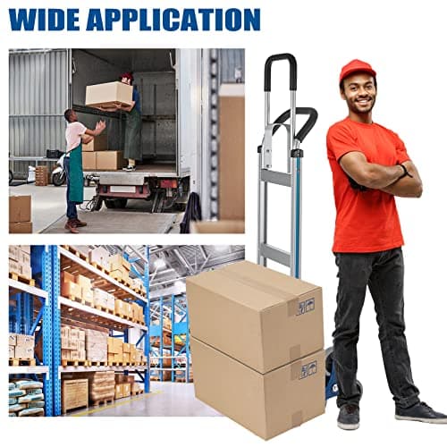 TOPDEEP 2 in 1 Aluminum Hand Truck 650 lb Capacity, Heavy Duty Stair Climbing Cart with 6 Wheels, Convertible Hand Truck and Dolly with Loop Handle 9