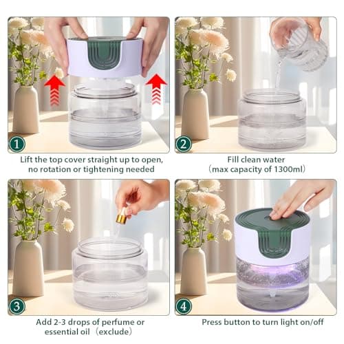 Oxyvana Water Air Purifiers for Home, Quiet Variable Speed Water Based Air Purifier with 7 Color Night Light, Air Washer Humidifier for Home, Bedroom, Office, Pet Odors 5