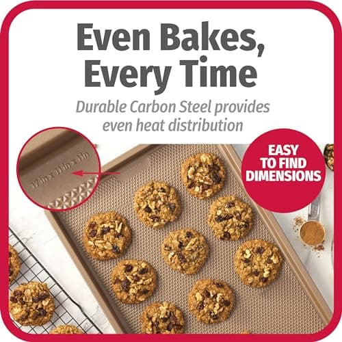 GoodCook BestBake Nonstick Textured Carbon Steel Cookie Sheet, 11" x 17", Large Baking Sheet, Even Heating, Scratch-Resistant, Non-Toxic, Durable, Ideal for Baking and Sheet Pan Dinners 5
