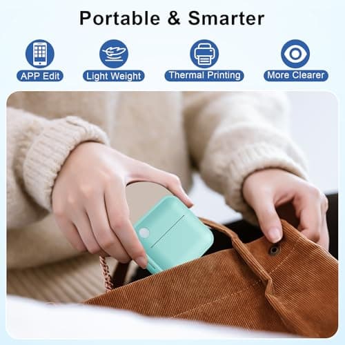 Doobuli Label Maker Machine with Tape - Thermal Label Printer Bluetooth Label Maker Machine, Mini Printer Sticker Maker for Home, Kitchen, School, Office Organization (Dark Green) 5