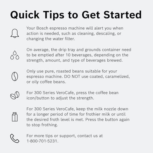 Bosch 300 Series Fully Automatic Espresso and Coffee Machine – One Touch Milk Drinks, Built-In Ceramic Grinder, In-Cup Frother, Easy Clean and Descale, Silver TIU20307 10