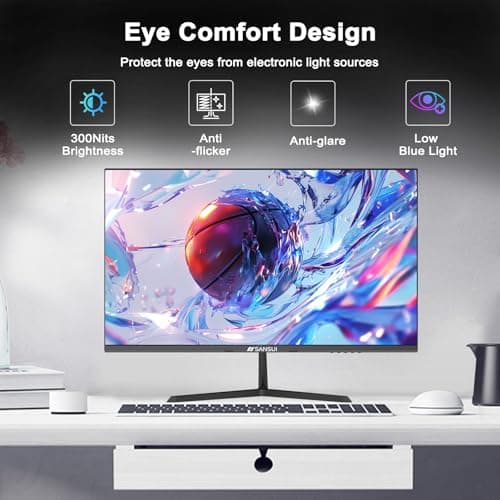SANSUI Monitor 27 Inch IPS 100Hz Computer Monitor, Built-in Speakers HDR 110% sRGB FHD HDMI RTS/FPS Tilt Adjustable VESA Compatible, for Game and Office (HDMI Cable Included) 7