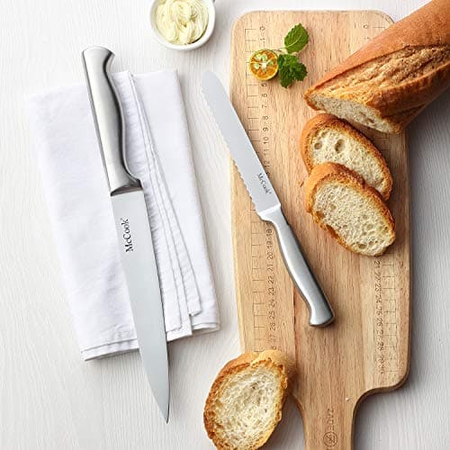 McCook® Knife Sets, German Stainless Steel Knife Block Sets with Built-in Sharpener 8