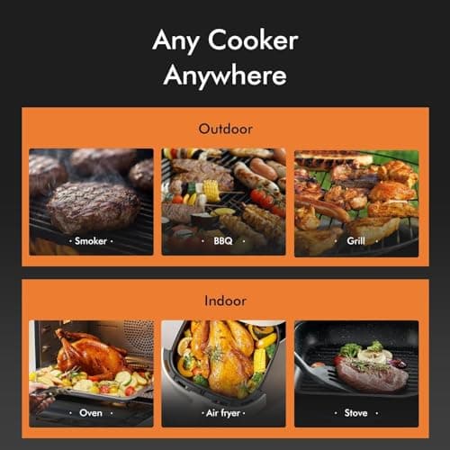 Smart Wireless Meat Thermometer with Thinnest Probe, Magnetic Bluetooth Food Thermometer, Remote Tracking and Real-Time Readings from Apps, for iOS and Android, for BBQ, Grill, Smoker 7