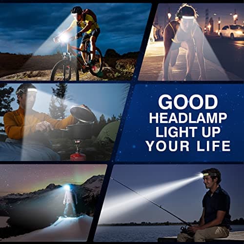 Headlamp Rechargeable,2 Pack 230° Wide Beam Head Lamp,2000 Lumen Super Bright LED Headlamp with Motion Sensor,Waterproof 0.14lb Lightweight Head Lights for Forehead Hiking Running,Camping Essentials 7