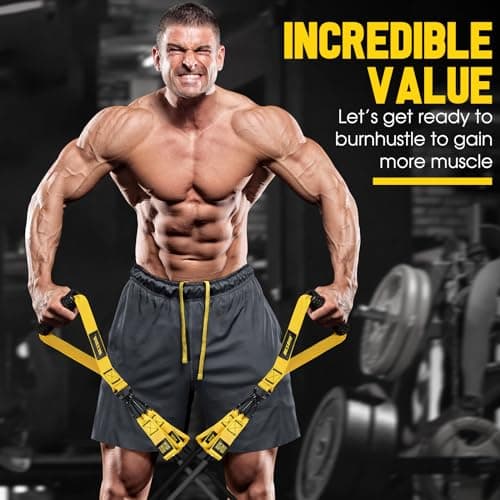 Heavy Resistance Bands for Working Out, 300lbs/360lb/420lb Exercise Bands Workout Bands with Handles, Door Anchor, Ankle Straps, Home Gym Workout Equipment for Men Fitness Strength Training Stretching 5