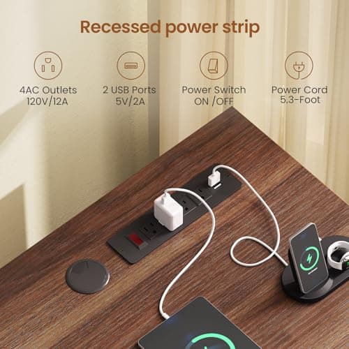 SEDETA Farmhouse Electric Standing Desk, 63" Height Adjustable Computer Desk with 3 Drawers, Storage Shelves, Power Outlets, Wood Home Office Stand up Desk for Work, Study, Writing, White 6