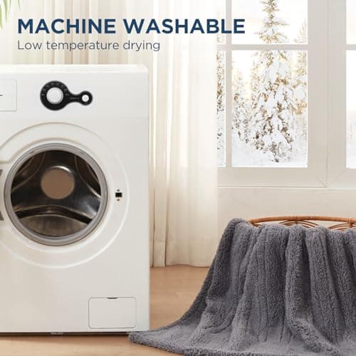 Westinghouse Electric Blanket Throw Size, Soft Plush Sherpa Heated Blanket with 6 Heating Levels & 2-10 Hours Auto-Off, Machine Washable, 50x60 inches, Darkgrey 6