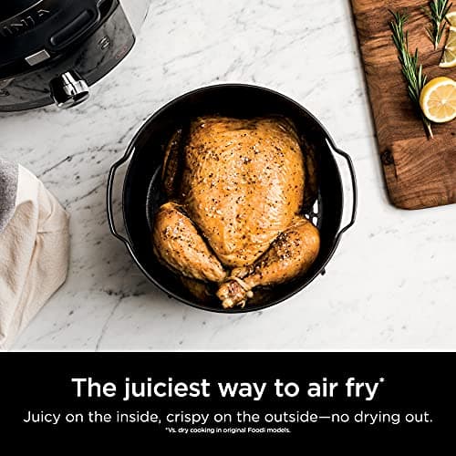 Ninja OL701 Foodi 14-in-1 SMART XL 8 Qt. Pressure Cooker Steam Fryer with SmartLid & Thermometer + Auto-Steam Release, that Air Fries, Proofs & More, 3-Layer Capacity, 5 Qt. Crisp Basket, Silver/Black 7