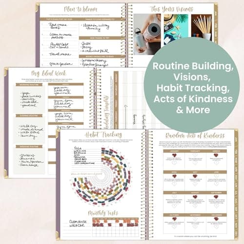bloom daily planners HARDCOVER 2026 Planner for Women (January to December) - 8.5” x 11” Weekly & Monthly Dated Agenda Organizer Book with Stickers & Tabs - Purple Linen 5