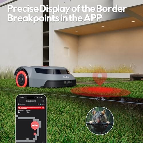 Redkey MGC1000 Robot Lawn Mower with 590ft Boundary Wires for 0.25 Acre (1/4 Acre), 45% Slope, 70Mins Runtime, Auto Recharge, Automatic Robotic Lawn Mower w/Precise Location & Breakpoint Detection 6