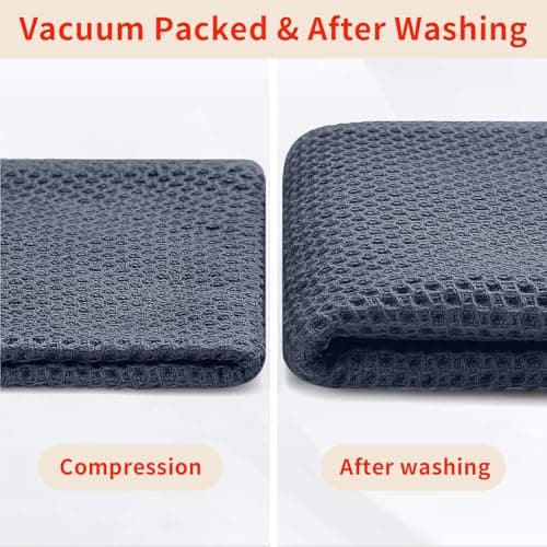 Homaxy 100% Cotton Waffle Weave Kitchen Dish Cloths, 4-Pack Ultra Soft Absorbent Dish Towels, Quick Drying Dish Rags, 12 x 12 Inches, Dark Grey 7