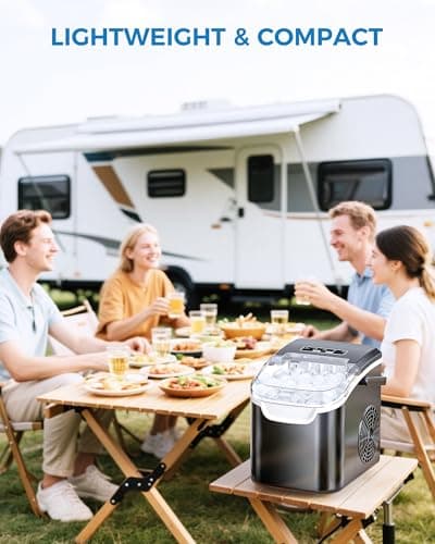 COWSAR Ice Maker Countertop, Portable Ice Machine with Self-Cleaning, 26.5 lbs/24Hrs, 8 Ice Cubes in 6 Mins, Ice Basket and Scoop, Ideal for Home, Kitchen, Bar, Camping 8